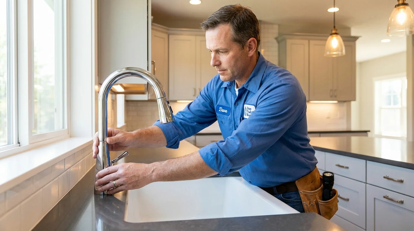 Kitchen faucet installation by Johns Plumbing LLC in East Pittsburgh